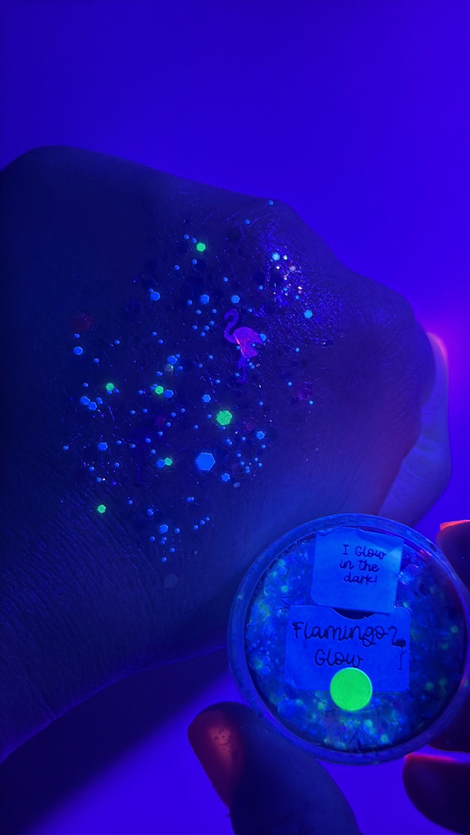 Pink Glitter glow in the dark photo 
